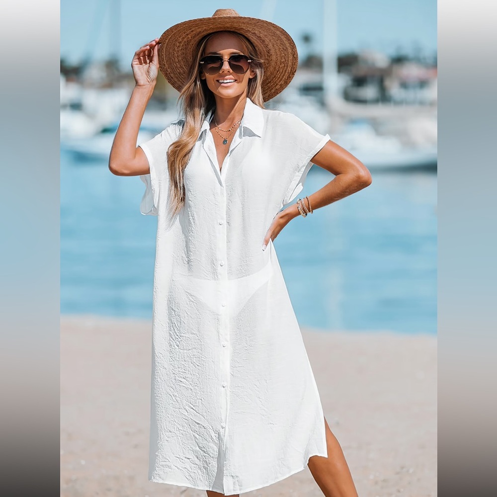 Cupshe Buttoned Cover-Up Midi Dress